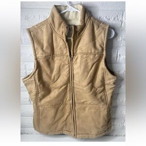 Vtg Women's lg Full Zip Vest caribbean joe let go  104521 Tan Southern Western